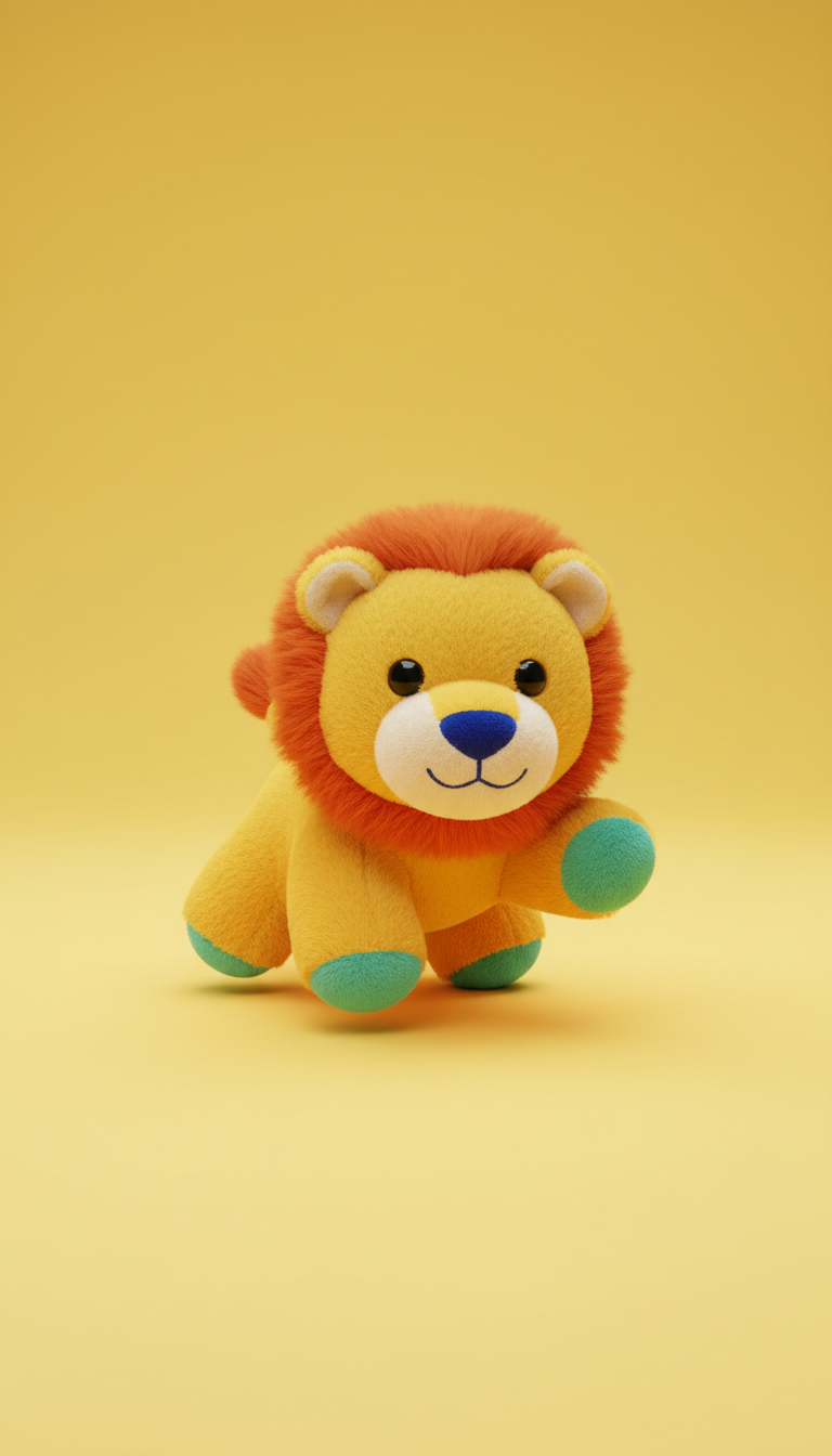 Sunbeam yellow plush lion toy